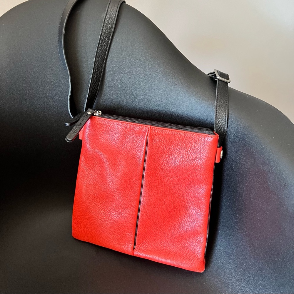 Orange Crossbody Leather Bag